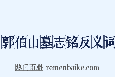 郭伯山墓志铭反义词是什么意思的图片
